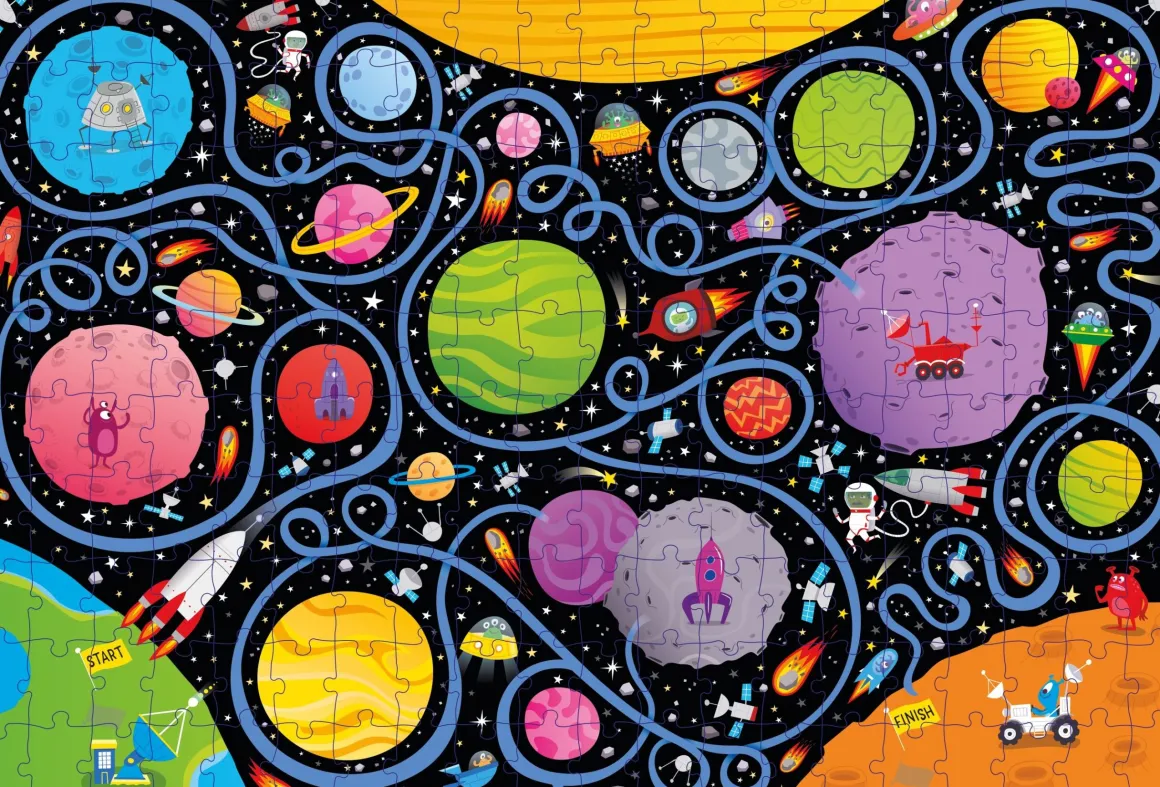 Usborne – Space Maze Book and 200 Piece Jigsaw Puzzle Set