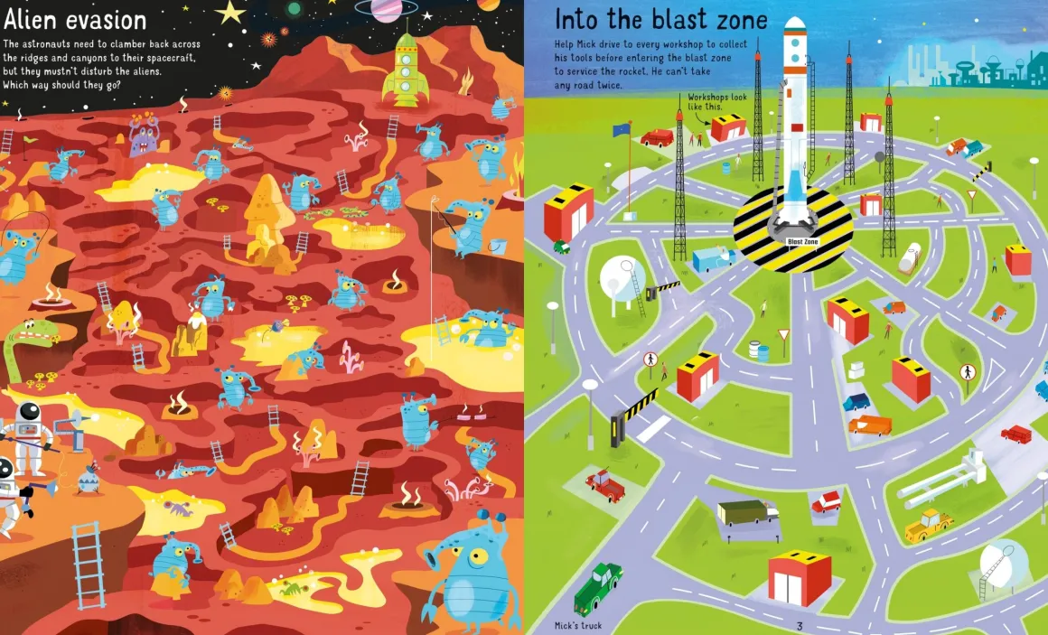 Usborne – Space Maze Book and 200 Piece Jigsaw Puzzle Set