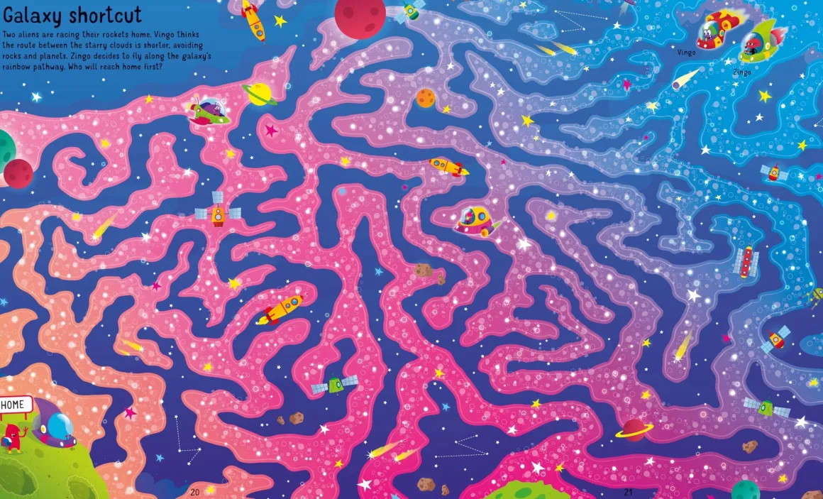 Usborne – Space Maze Book and 200 Piece Jigsaw Puzzle Set